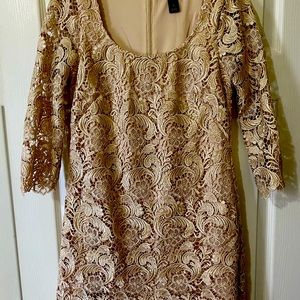 Very elegant heavy lace white/black dress size 2